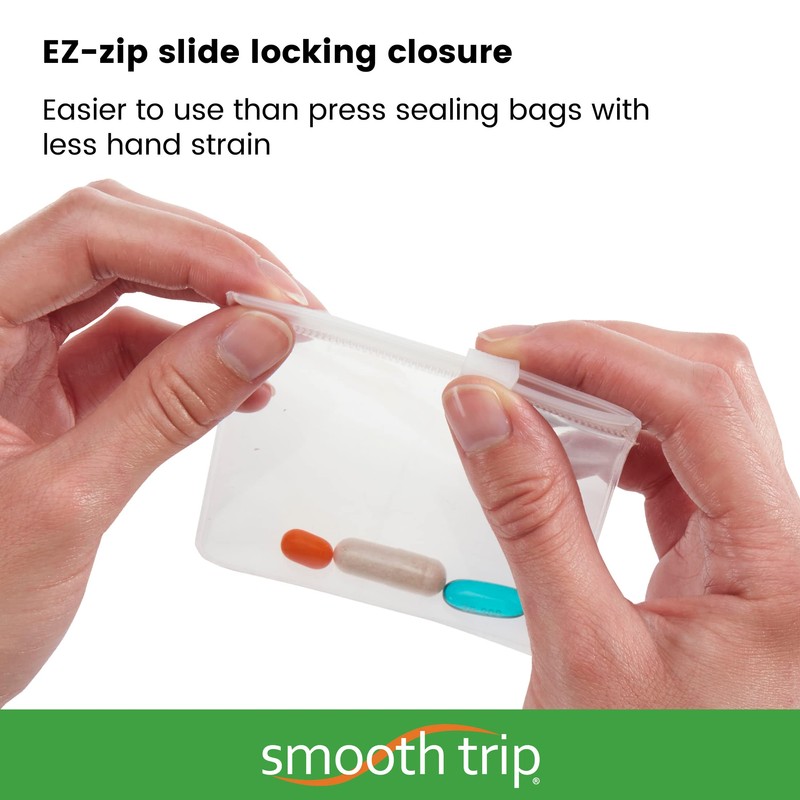 Smooth Trip Reusable Pill Pouch Set BPA Free Large 7
