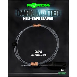 Korda Carp rig for boilie fishing, dark matter leader, heli safe, 1 m, 40 lb, colour: clear
