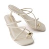 CUSHIONAIRE Maui Women’s Strappy Toe-Ring Slip On Kitten Heel –