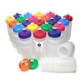 Rolling Sands 20 Ounce Sports Water Bottles 24 Pack, BPA-Free, Made in USA, Dishwasher Safe