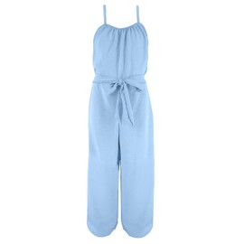 Girls Long Sleeveless Dungarees (Code 8809) Sky Blue 14 Years