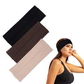 3 Stück Dünn yoga headbands, Solid Farbe Elastisch haarband damen baumwolle stirnband Sommer, Schweiß Weich Antirutsch stirnbänder für damenhaar Kosmetik Workout Laufen Radfahren Fitness Gym