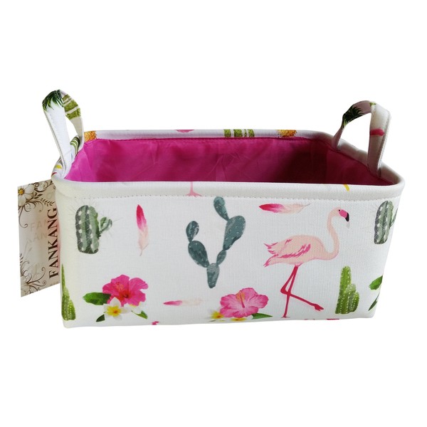 FANKANG Rectangular Laundry Basket Nursery Storage Fabric Storage Bin Storage Hamper,Book Bag,Gift Baskets (Flamingo )