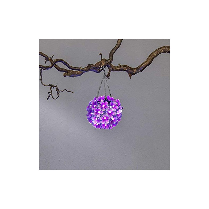 Star Trading Solar Hanging Decoration "Hortensia" Pink 44 LEDs