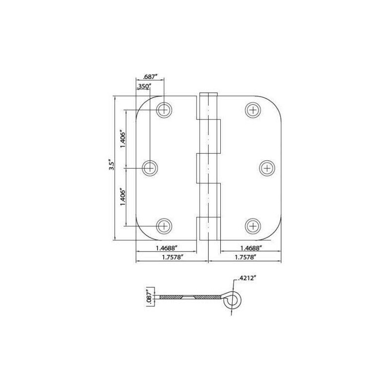 Danika Matte Black 3.5" X 3.5" 5/8 Radius Round Corner
