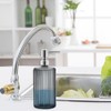 Glass Soap Dispenser - 17oz Ribbed Clear Glass Bottle with