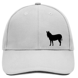 huuraa Cappy Hat Donkey Silhouette Gift Unisex Cap Donkey Gift Idea, Dark grey/white, Unit size