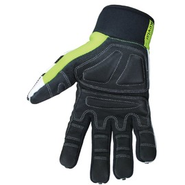 Youngstown Gloves Cut Resistant Titan XT Vibration & Impact Dampening Work Gloves For Men - Kevlar Lined, Puncture Resistant-  Lime Green, Large