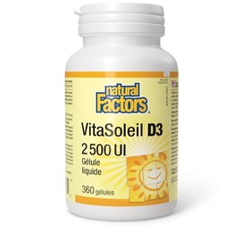 Natural Factors Natural Factors SunVitamin D3 2500 IU, 360 Softgels, HIGH POTENCY, VALUE SIZE, Supports a Healthy Immune Function, Proudly Canadian
