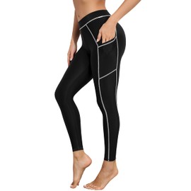 ATTRACO Swim Leggings for Women High Waist Swim Pants UV Swimming Legging XL