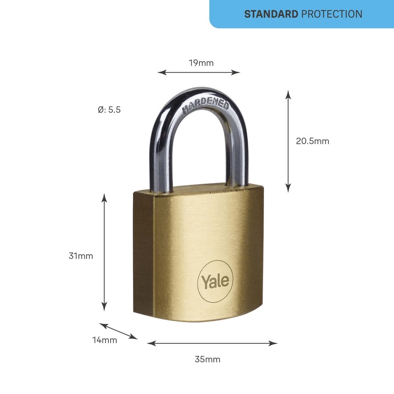 35mm Yale Brass Padlock