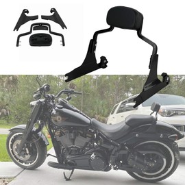 Detachable Hardware Backrest Sissy Bar Upright Passenger Backrest Pad with Docking Kit for Harley Breakout 2013-2017 FXSB, FXSE,FXSBSE（Gloss Black）
