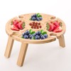Outdoor Wine Table Portable Folding Wine Table Wooden Wine Glasses