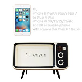 TV Speaker Phone Holder Style Mobile Phone Holder with Speaker Suitable for Smartphones Under 6.5 inches for Men Mens Husband Tester (Front Black and Back Gray)