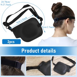 2Pcs Left Eye Patches for Adults,3D Adjustable Eyepatchs for Left Eye,Medical Eyepatch for Lazy Eye