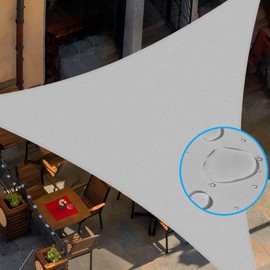 Sun Shade Sail 10' x 10' x 10' UV Block Fabric Canopy Triangle for Patio Garden Patio (Dark Gray)