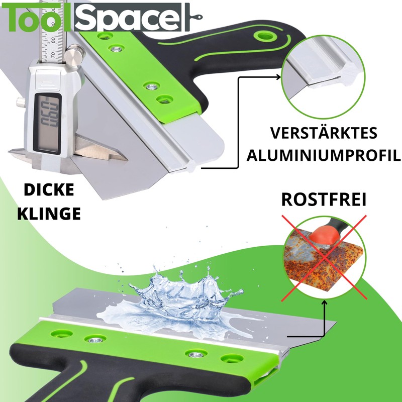 ToolSpace Surface Spatula Made of Stainless Steel 150 x 60