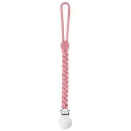 Ryan & Rose Cutie Clip Braiden Clip para chupete - Silicona trenzada (rosa)