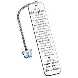 Valentine's Day Daughter Gifts from Mom Mother, 16th 18th 21st Birthday Gift for Daughter Adult, Inspirational Bookmark Gifts for Teen Girls 16-18, to My Daughter Gifts Easter Basket Stuffers