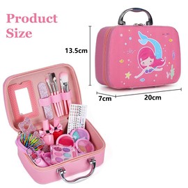 Makeup Kit for Girls, Washable Girls Makeup Kit, Makeup Set with Unicorn Cosmetic Case, Real Cosmetic Set Pretend Makeup Beauty Set