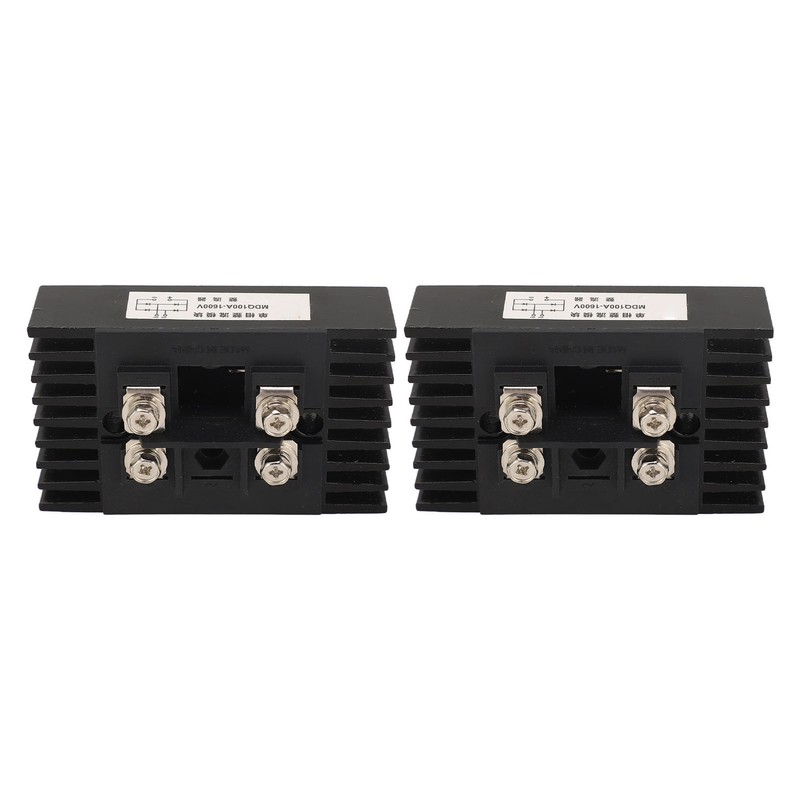 2Pcs Single Phase Bridge Rectifier 100A 1600V 4 Terminals Current
