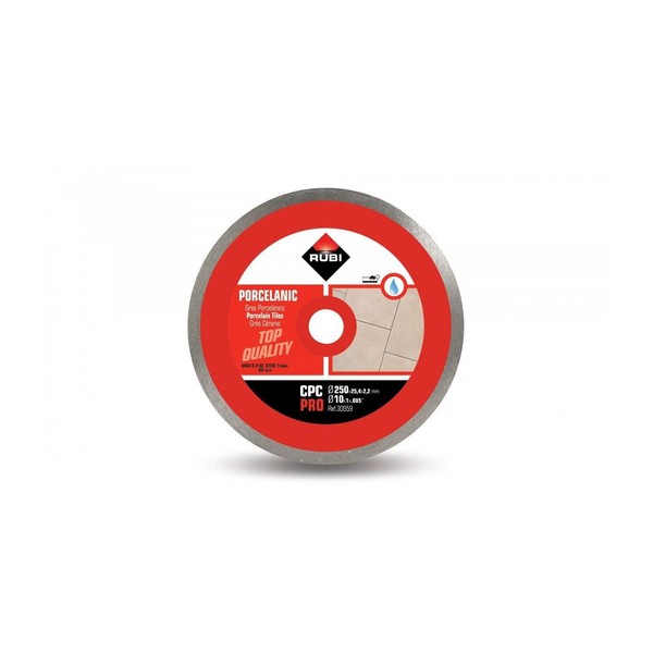 RUBI | Diamond Blade to Cut Fine Porcelain Tiles with Thicknesses of Less Than 25 mm | Recommended for Mitre Cutting | 250 mm | CPC 250 PRO