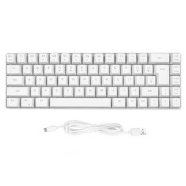 V200 Mechanical Gaming Keyboard Portable 68 Keys Wired RGB Backlit Keyboard for IBM PC Win98SE White