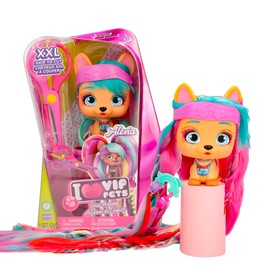 VIP Pets Hair Academy Lady Gigi - Collezionabili Cagnolini con i Capelli XXL per Acconciare, Tagliare e Fare Extension di Capelli, Ottimale per Bambini e Bambine 4 anni o più