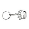 H-Customs Crown with Crystals King Silver Keyring Pendant, silver