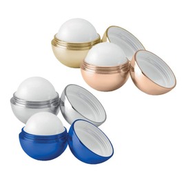 Set of 4 nourishing pencils, lip balm for supple, delicate lips in round box with metallic UV finish. notrash2003