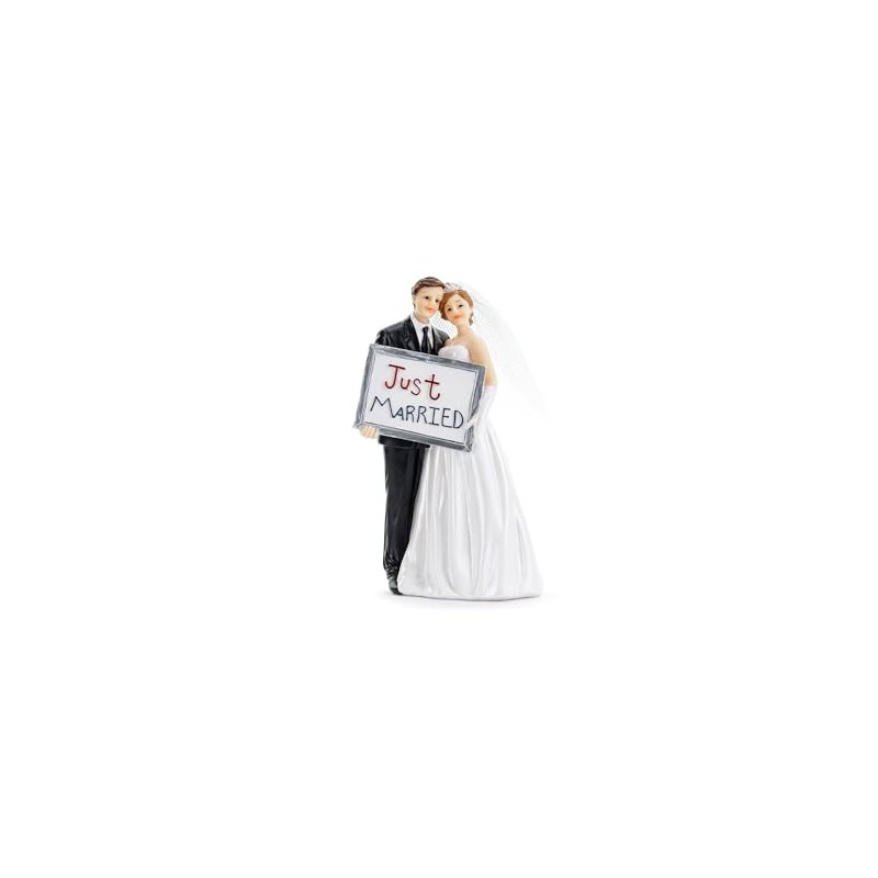 PartyDeco Just Married Bride and Groom Figurine 14.5 cm
