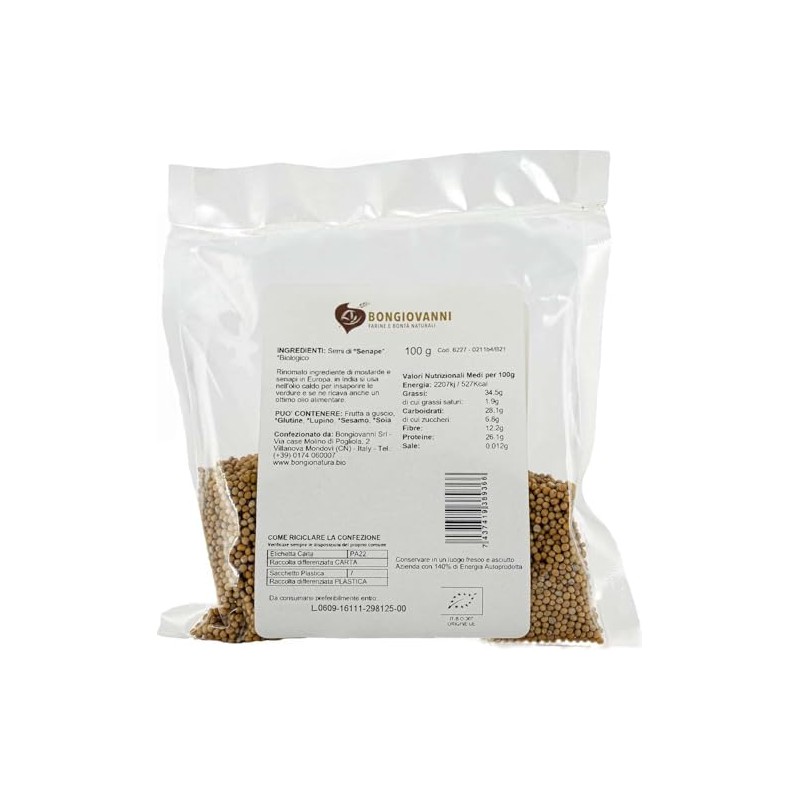 BONGIOVANNI FARINE E BONTA' NATURALI Senape gialla (semi) 100g BIO