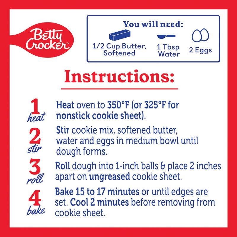 Betty Crocker Soft Baked Cookie Mix, Red Velvet, 17.1 oz