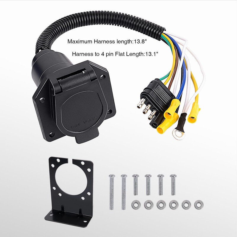 Nilight - Conector de luces, 7 vías, en línea, Trailer