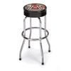 LARIN RFS-1 Racing Flags Shop Stool-Swivel Padded Vinyl Seat, Chrome