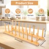 8-Slot Bamboo Wooden Plate Rack, Dish Drying Rack & Pot