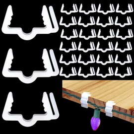 Christmas Light Hangers Clips 7/8 inch Fascia Board Clips Hooks Deck Light Clips Holiday Light Clip for Indoor Outdoor Christmas Decoration Roof Gutter Fence in Thickness from 3/4'' to 7/8" (200PCS)