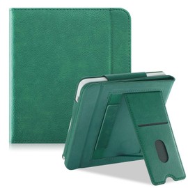 Yiernuo Case Compatible with Tolino Vision Color (2024)/Vision 6 (2021) & Kobo Libra Colour (2024)/Libra 2 (2021) 7 Inch eReader, Protective Case with Card Slot, Hand Strap and Holder, Green