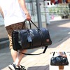 Leather Travel Bag with Shoe Pouch, Waterproof Weekender Overnight Bag,