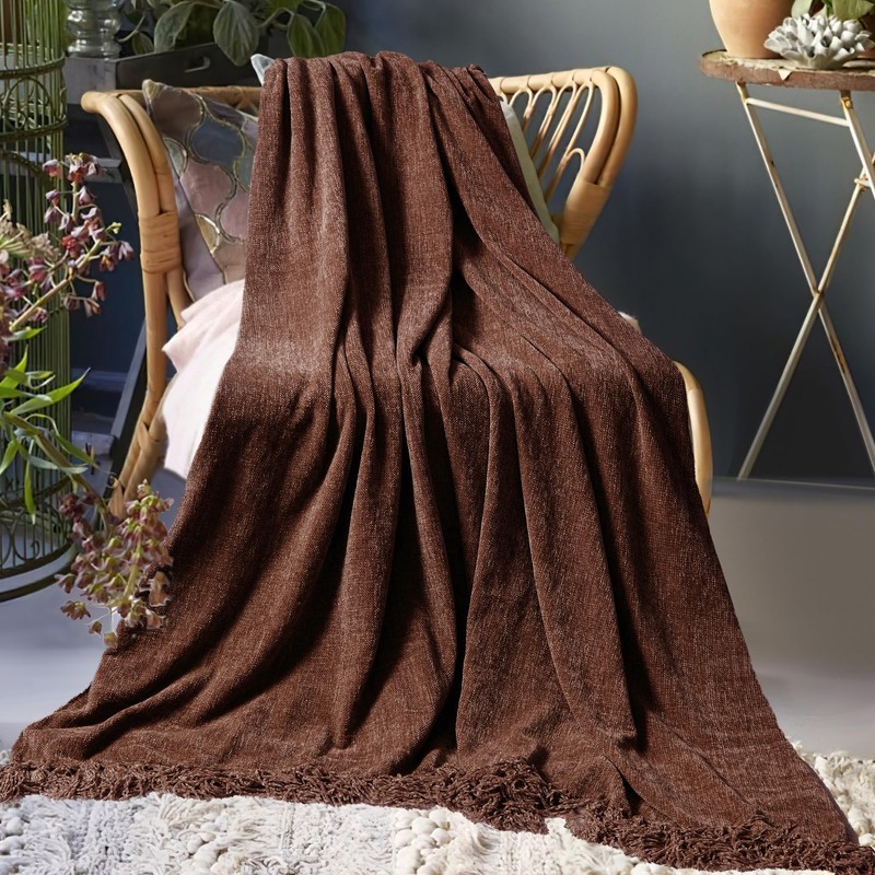 CREATE Chenille Throw Blanket - 50"X 60", Soft Cozy Blanket