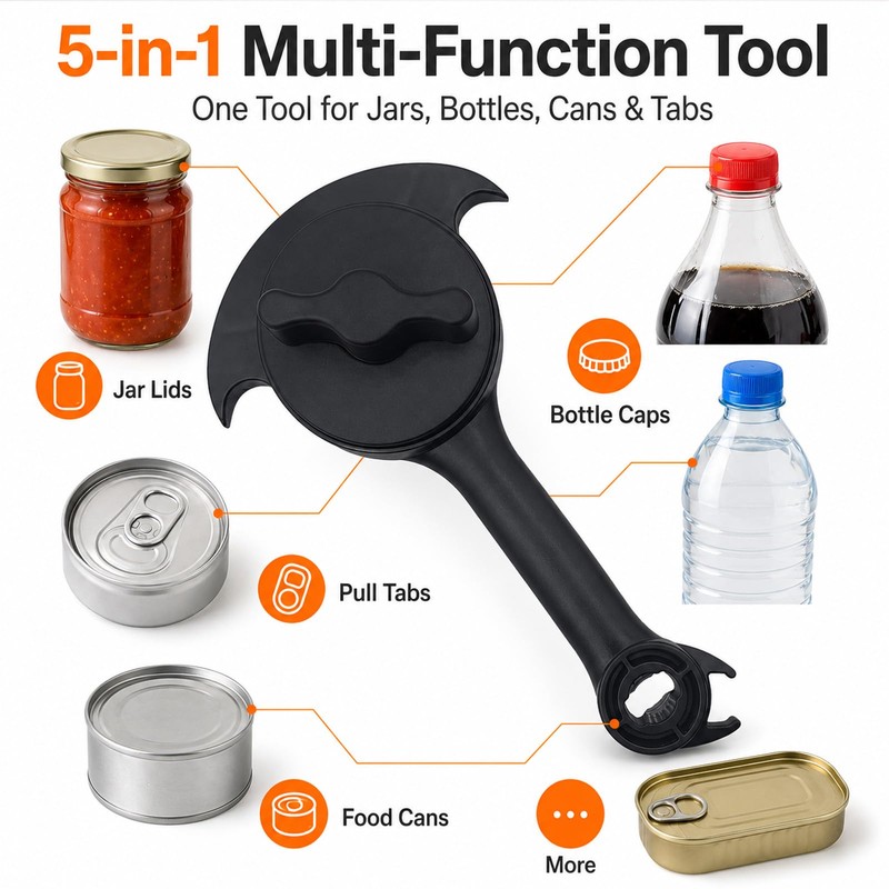 Jar Openers for Seniors, 5-in-1 Can Opener for for Seniors
