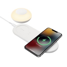 Link2Home Fast 10W Wireless Charging Station with Portable Rechargeable Light, Magnetic and Hook, Touch Dimming Light