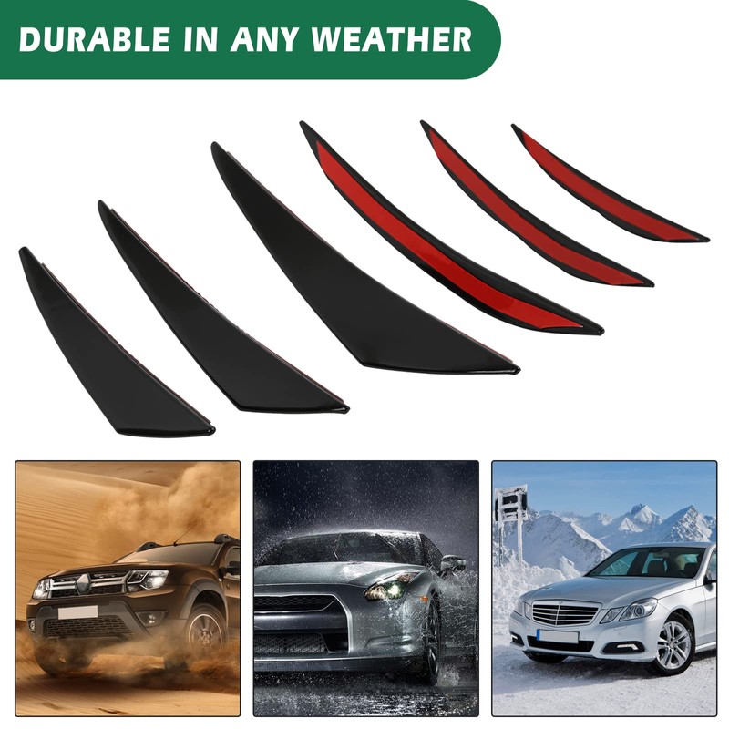 DREAMIZER 6pcs Black Car Front Bumper, Universal Rubber Car Bumper