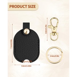 Leather Car Key Cover, Key Covers for Car Keys, Broken Key Protector with Iron Key Ring (Black)