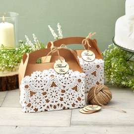 100-Pack Round Thank You Wood Tags with Twine for Wedding and Baby Shower, Party Favours, 3.8 cm