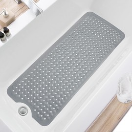 TEESHLY Non-Slip Extra Large Bath Mat with Drain Holes