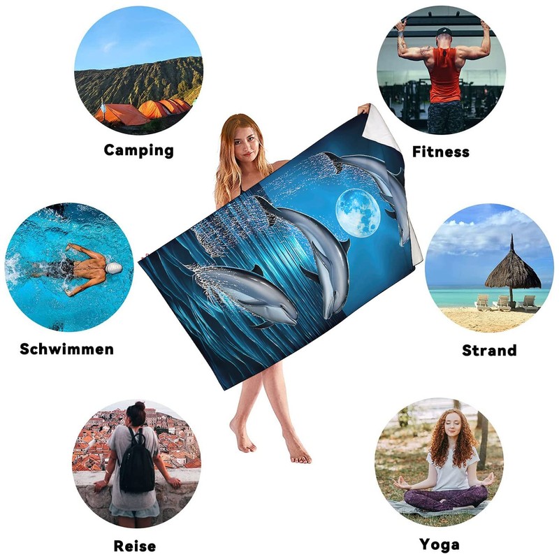 Zomer Beach Towel Large 90 x 180 cm Quick-Drying Microfibre