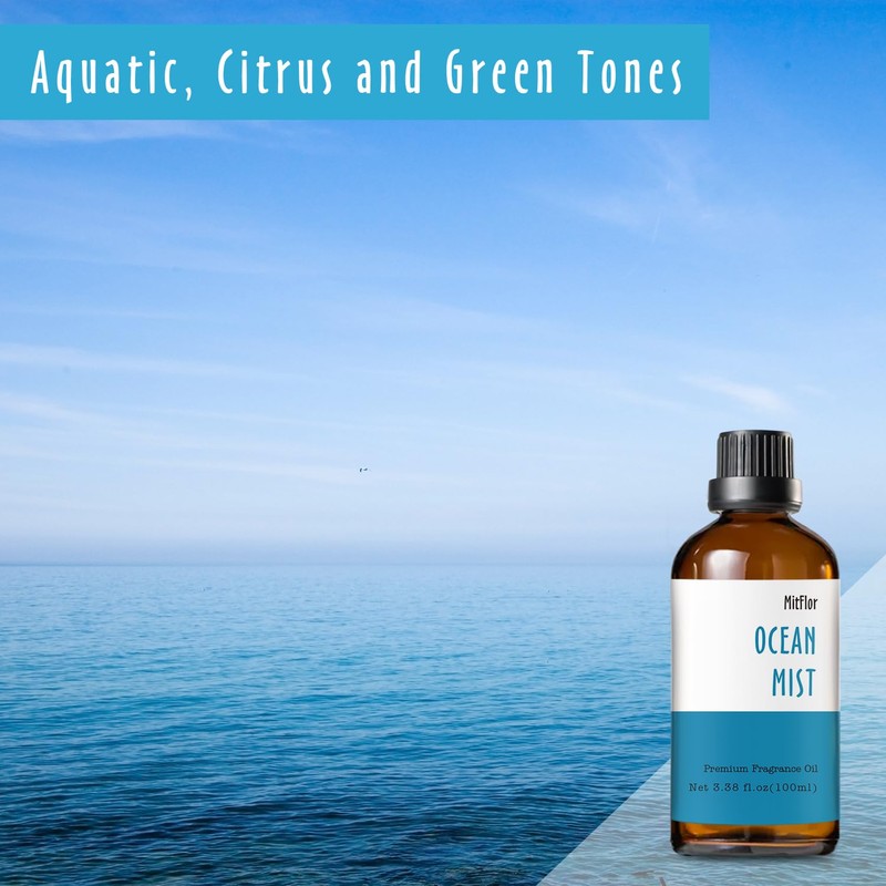 Ocean Mist Fragrance Oil, MitFlor Single Scented Oil, Large Size