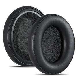 Matecastle Alpha S Replacement Ear Pads Ear Cushions for Kingston HyperX Cloud Alpha S Wireless Headphone Headsets, Premium Protein Leather and High Density Memory Foam (Black)