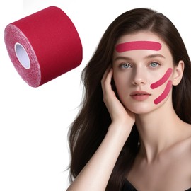 2 Rolls Face Lifting Tape Face Tape Lifting Face Physiological Tape Skin Colours Jawline Wrinkle Plaster Face Tape Against Wrinkles Face Tape 5 cm x 5 m (Pink)